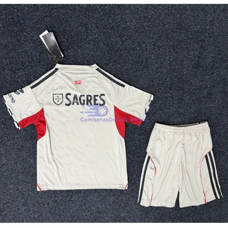 Camiseta Benfica 2025/2026 2ª Equipación Gris Niño Kit