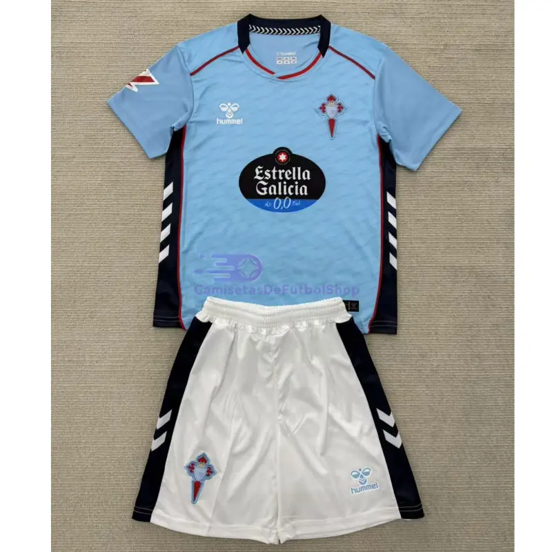 Camiseta Celta De Vigo 2025/2026 1ª Equipación Azul Niño Kit con Parche La Liga