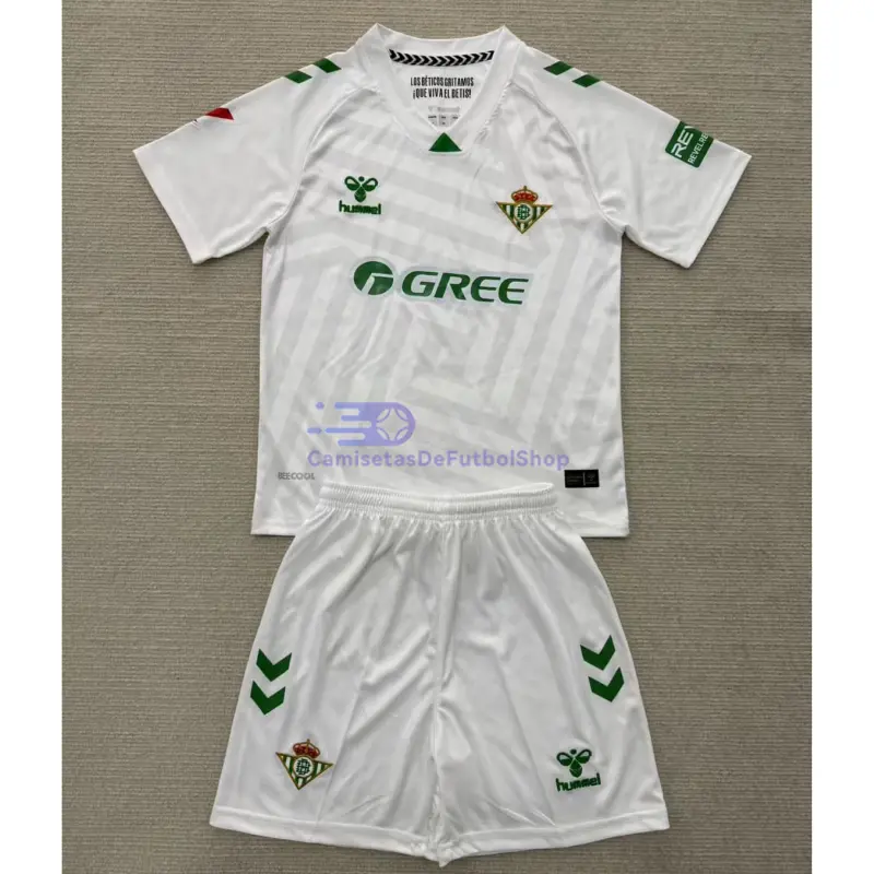 Camiseta de Portero Real Betis 2025/26 Blanco Niño Kit con Parche La Liga