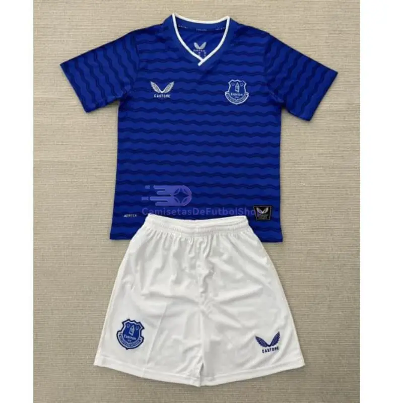 Camiseta Everton FC 2025/2026 1ª Equipación Azul Niño Kit