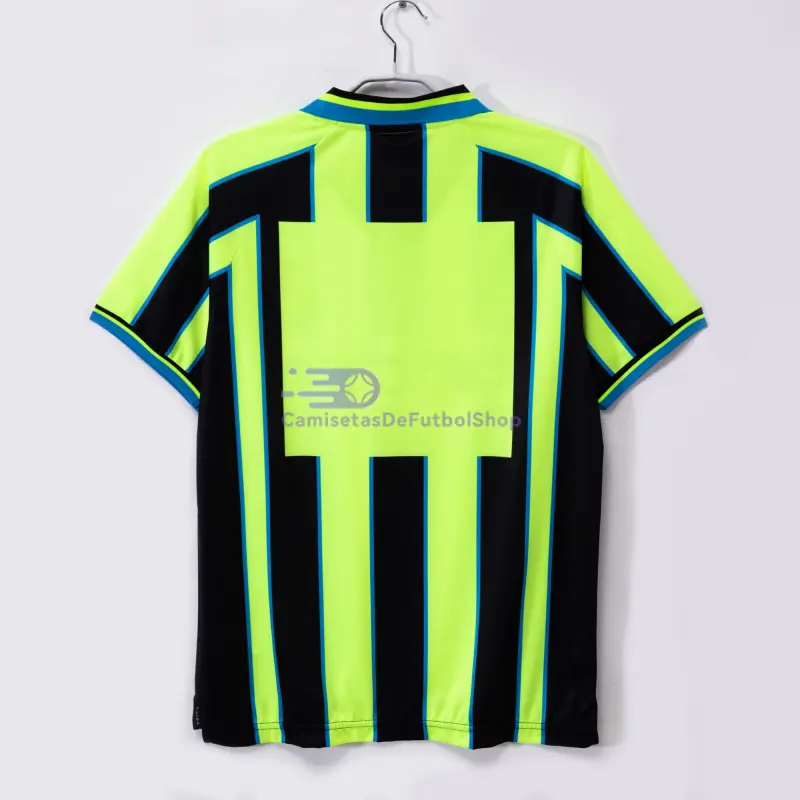 Camiseta Manchester City 1998/99 2ª Equipación Retro Verde Fluorescente/Negro
