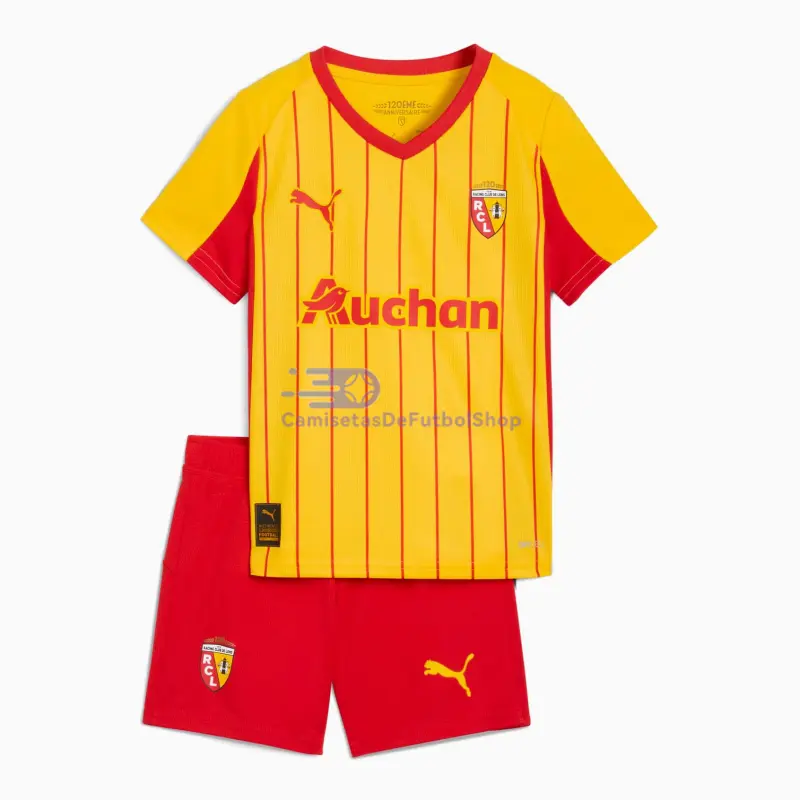 Camiseta RC Lens 2025/2026 1ª Equipación Amarillo/Rojo Niño Kit