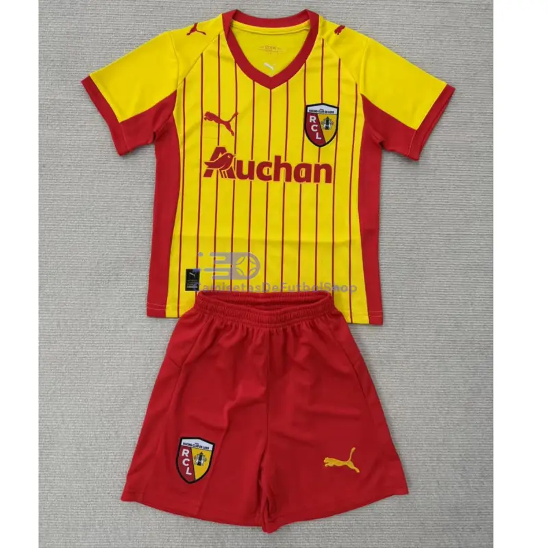 Camiseta RC Lens 2025/2026 1ª Equipación Amarillo/Rojo Niño Kit