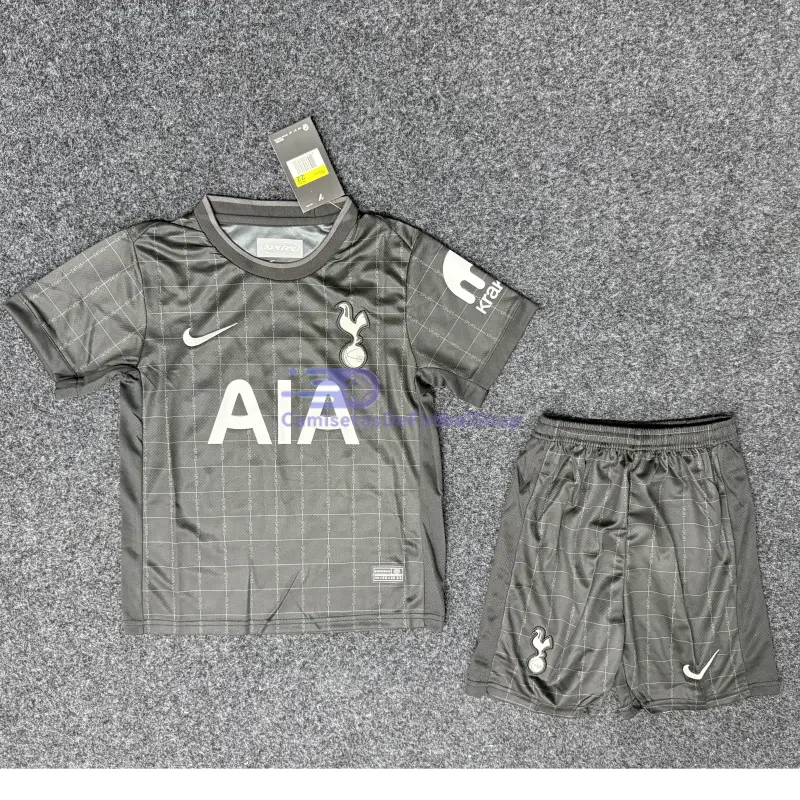 Camiseta Tottenham Hotspur 2025/2026 2ª Equipación Negro Niño Kit