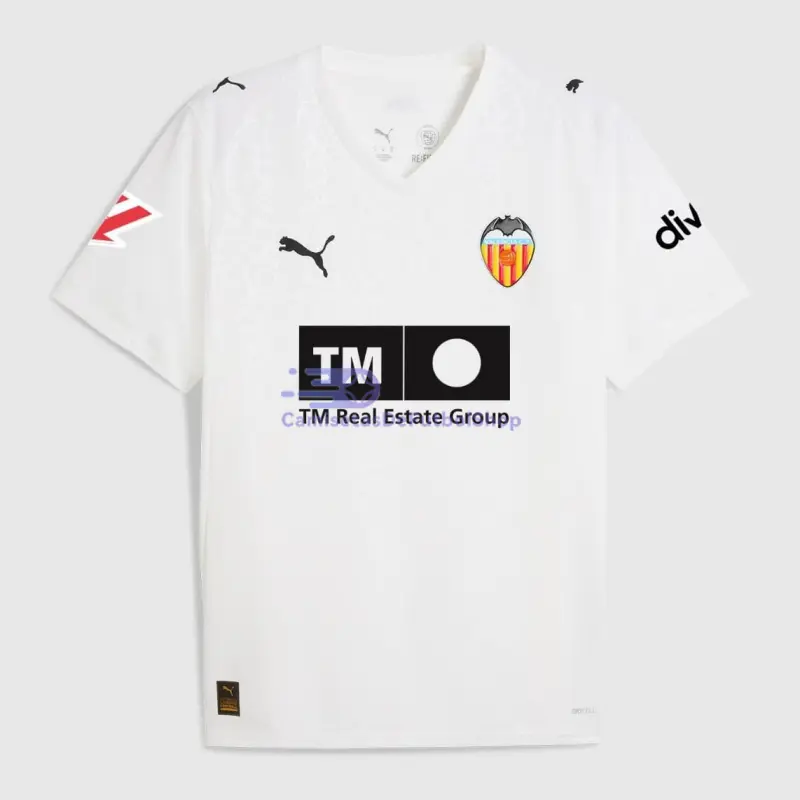 Camiseta Valencia 2025/2026 1ª Equipación Blanco con Parche La Liga