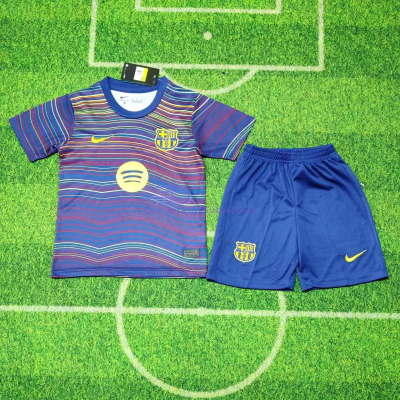 Camiseta Barcelona 2025/2026 Pre-Match Azul Niño Kit
