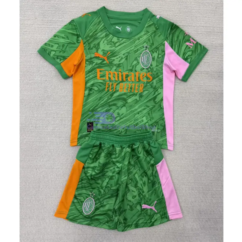 Camiseta de Portero AC Milan 2025/2026 3ª Equipación Verde Niño Kit