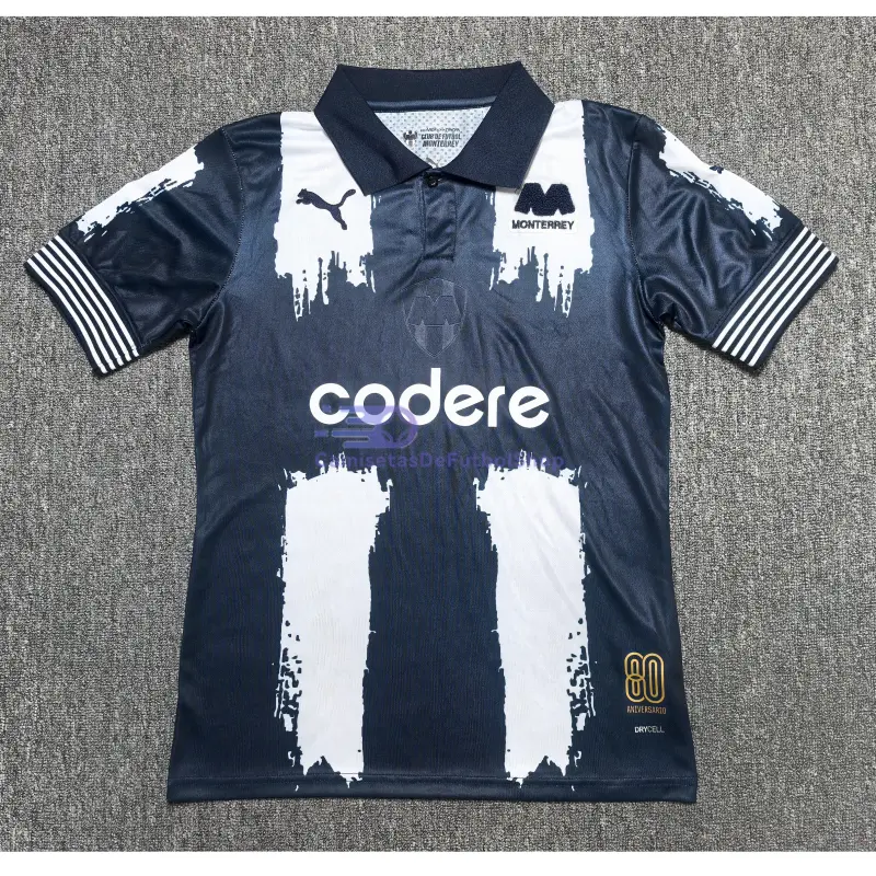 Camiseta Monterrey 80 Aniversario Edición 2025/2026 Azul Marino/Blanco
