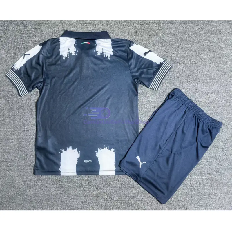 Camiseta Monterrey 80 Aniversario Edición 2025/2026 Azul Marino/Blanco Niño Kit