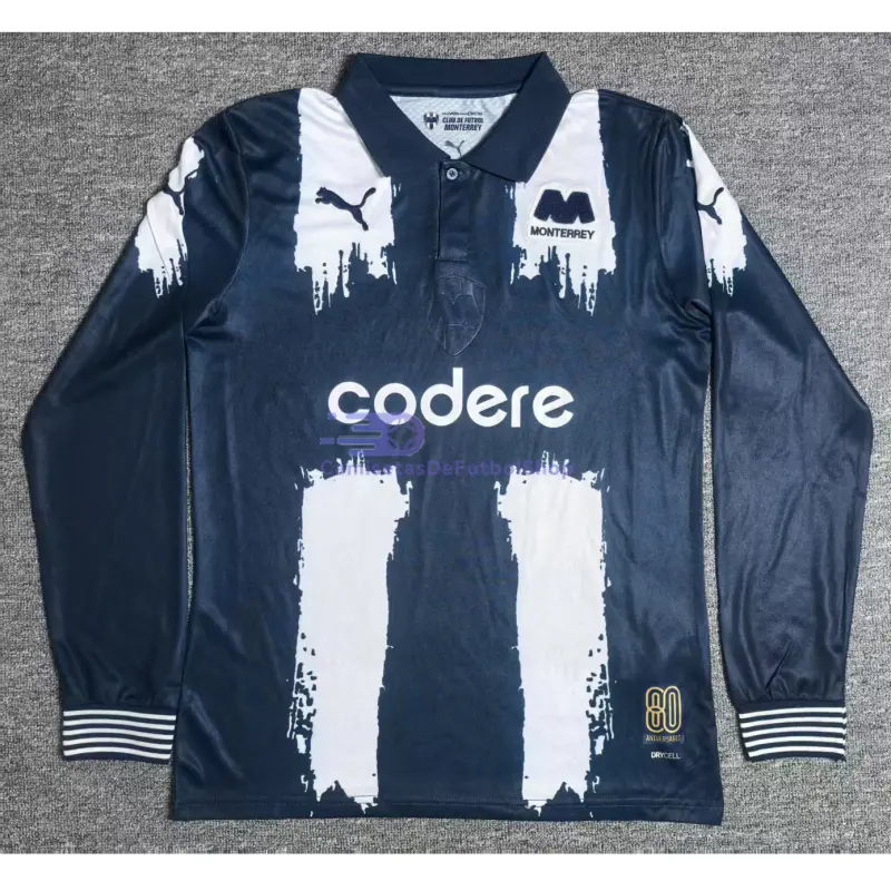 Camiseta Monterrey 80 Aniversario Edición 2025/2026 ML Azul Marino/Blanco