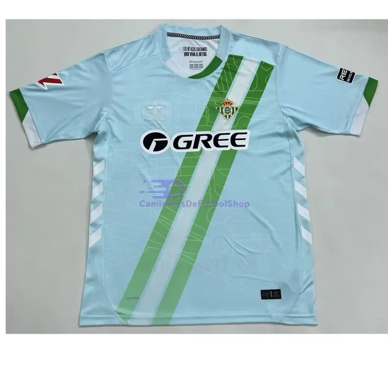 Camiseta Real Betis 2025/2026 2ª Equipación Azul Claro con Parche La Liga