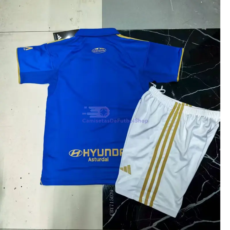 Camiseta Real Oviedo 2025/2026 1ª Equipación Azul Niño Kit