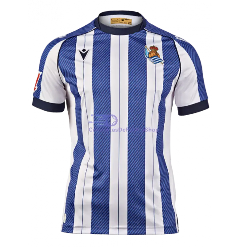 Camiseta Real Sociedad 2025/2026 1ª Equipación Azul/Blanco con Parche La Liga