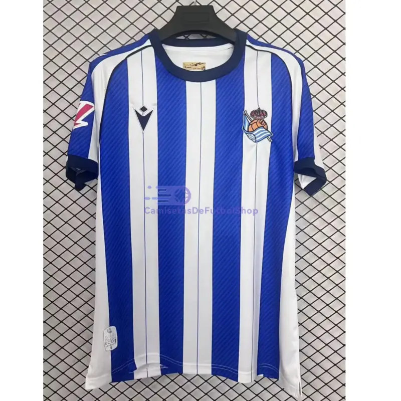 Camiseta Real Sociedad 2025/2026 1ª Equipación Azul/Blanco con Parche La Liga