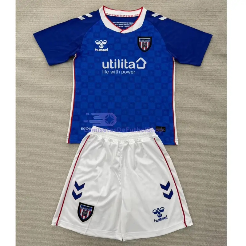 Camiseta Sunderland AFC 2025/2026 2ª Equipación Azul Niño Kit