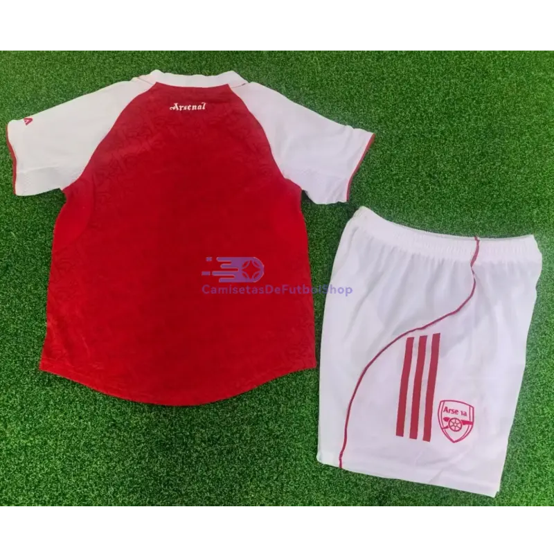 Camiseta Arsenal 2025/2026 1ª Equipación Rojo Niño Kit (EDICIÓN JUGADOR)