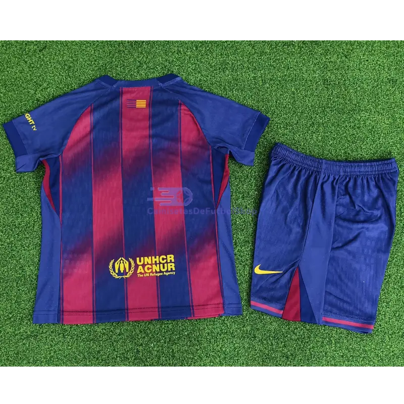 Camiseta Barcelona 2025/2026 1ª Equipación Azul/Rojo Niño Kit (EDICIÓN JUGADOR)