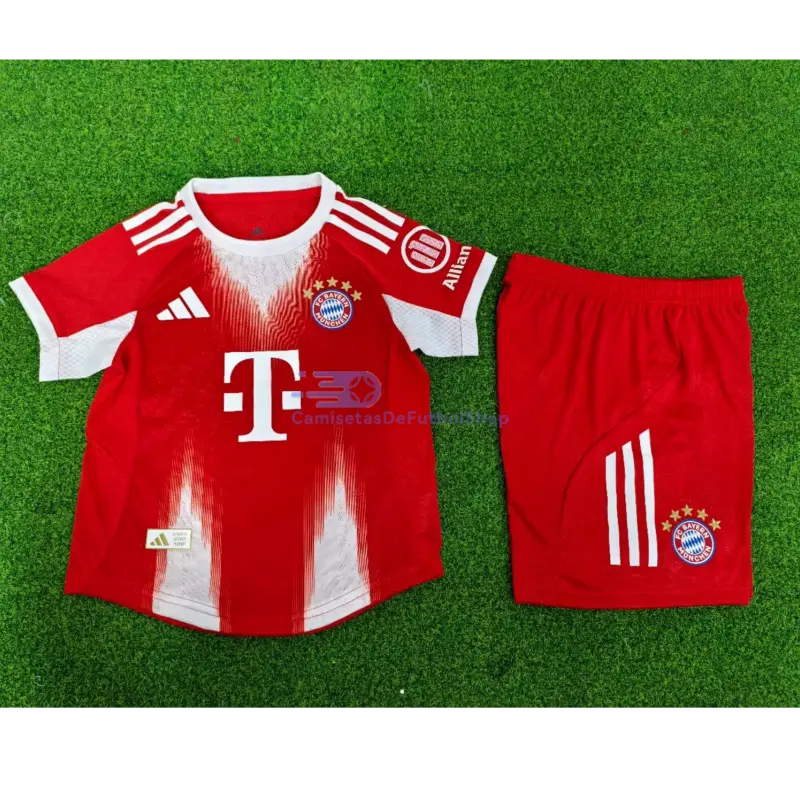 Camiseta Bayern Múnich 2025/2026 1ª Equipación Rojo Niño Kit (EDICIÓN JUGADOR)