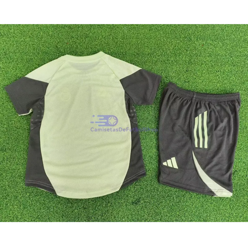 Camiseta de Entrenamiento Real Madrid 2025/2026 Verde/Gris Niño Kit (EDICIÓN JUGADOR)