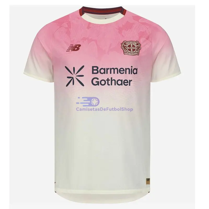Camiseta Leverkusen 2025/2026 2ª Equipación Rosa/Blanco