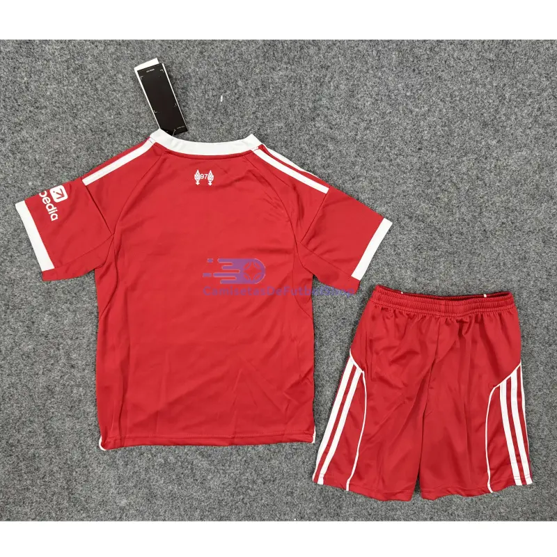 Camiseta Liverpool 2025/2026 1ª Equipación Rojo Niño Kit
