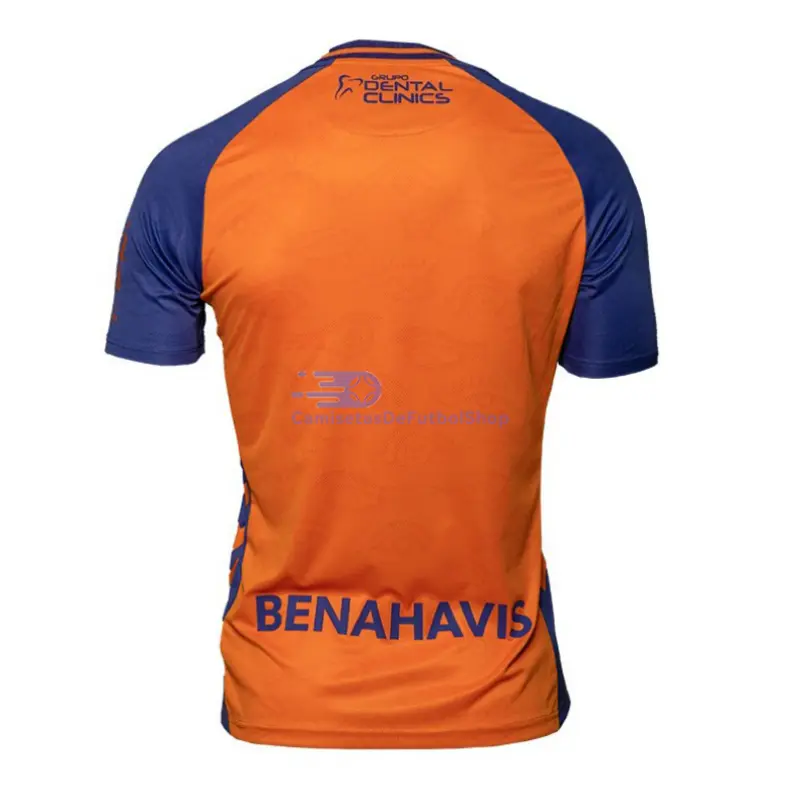 Camiseta Málaga CF 2025/2026 3ª Equipación Naranja/Azul con Parche La Liga