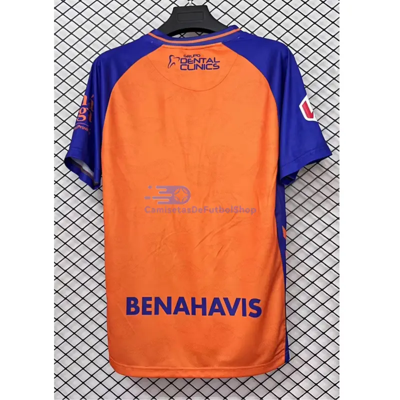 Camiseta Málaga CF 2025/2026 3ª Equipación Naranja/Azul con Parche La Liga
