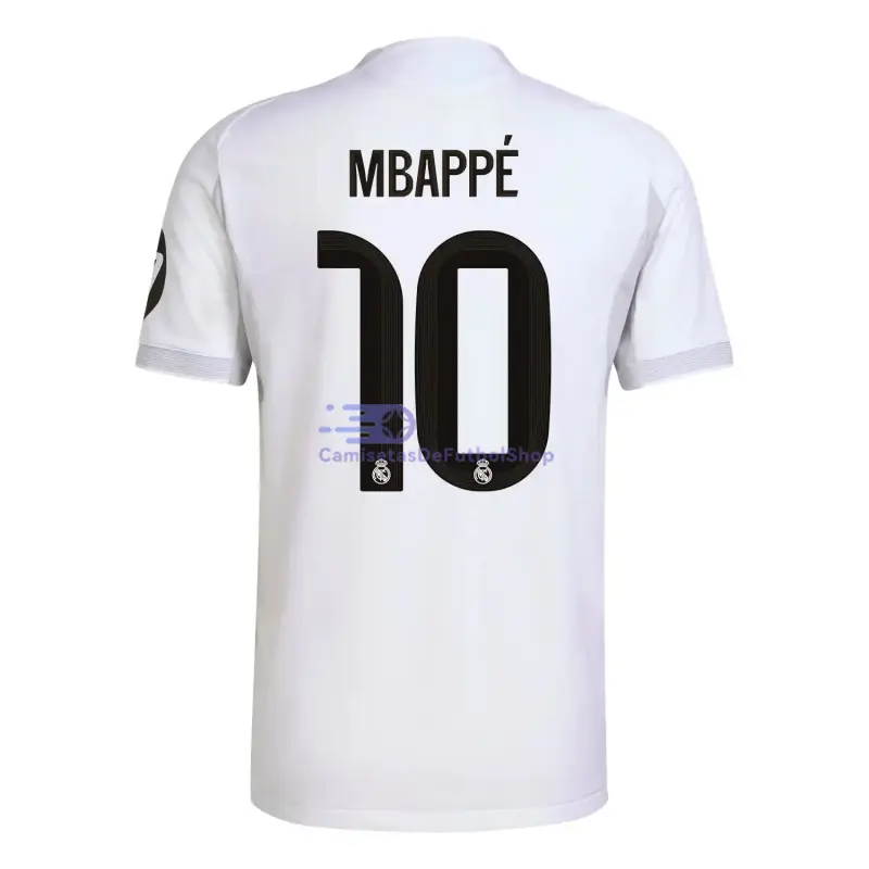 Camiseta MBAPPÉ 10 Real Madrid 2025/2026 1ª Equipación Blanco con Parche HP