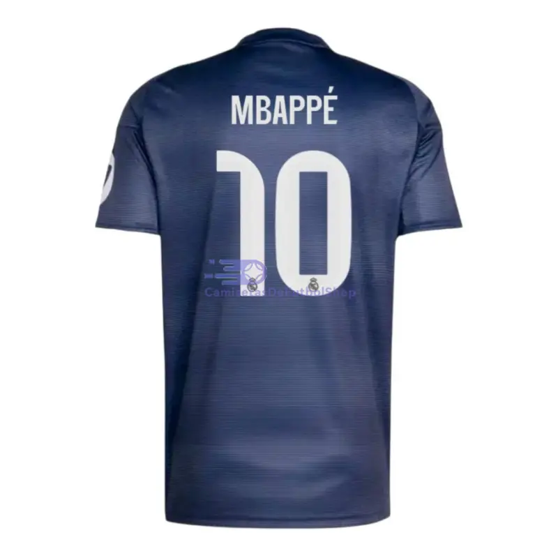 Camiseta MBAPPÉ 10 Real Madrid 2025/2026 2ª Equipación Azul Marino con Parche HP
