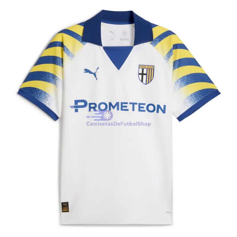 Camiseta Parma Calcio 2025/2026 3ª Equipación Blanco/Azul/Amarillo