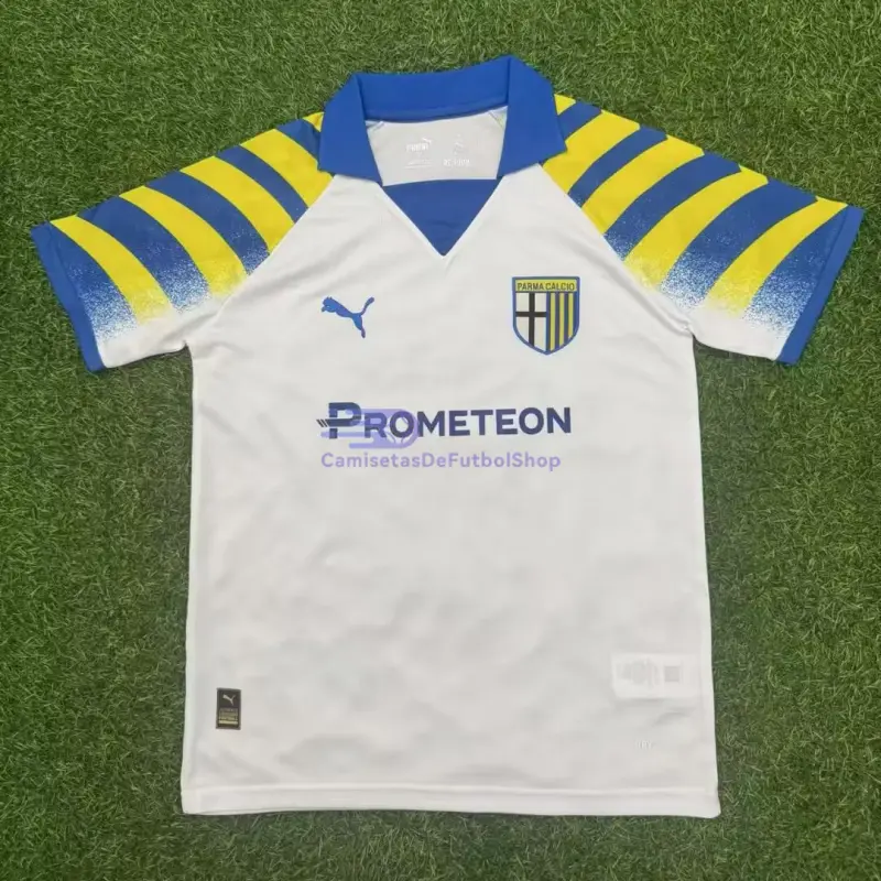 Camiseta Parma Calcio 2025/2026 3ª Equipación Blanco/Azul/Amarillo