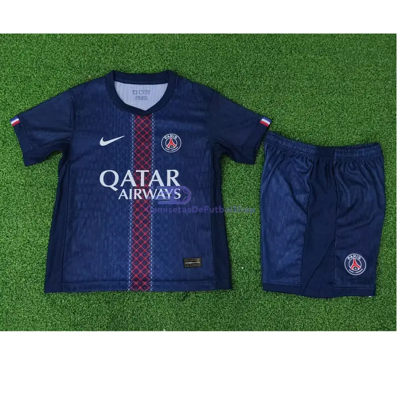 Camiseta PSG 2025/2026 1ª Equipación Azul Niño Kit (EDICIÓN JUGADOR)