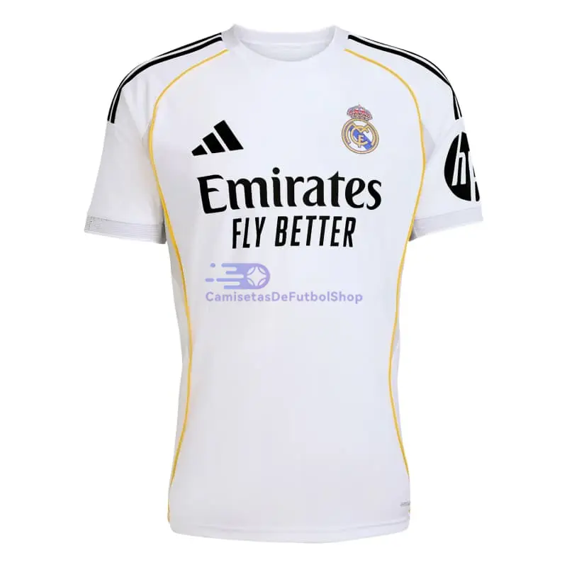 Camiseta MBAPPÉ 10 Real Madrid 2025/2026 1ª Equipación Blanco con Parche HP