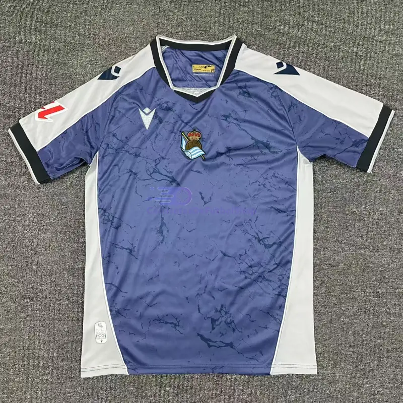 Camiseta Real Sociedad 2025/2026 2ª Equipación Azul Marino/Gris con Parche La Liga