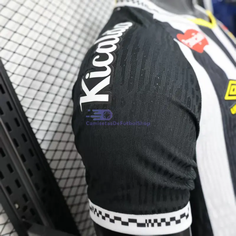 Camiseta Santos FC 2025/2026 2ª Equipación Negro/Blanco con Publicitario (EDICIÓN JUGADOR)