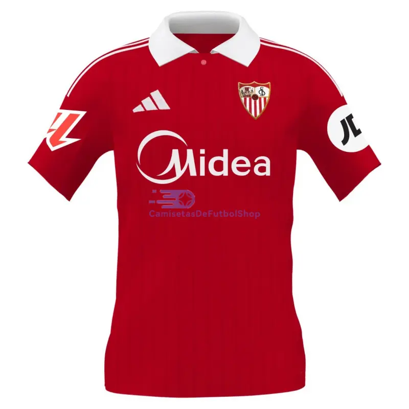 Camiseta Sevilla FC 2025/2026 2ª Equipación Rojo con Parche La Liga