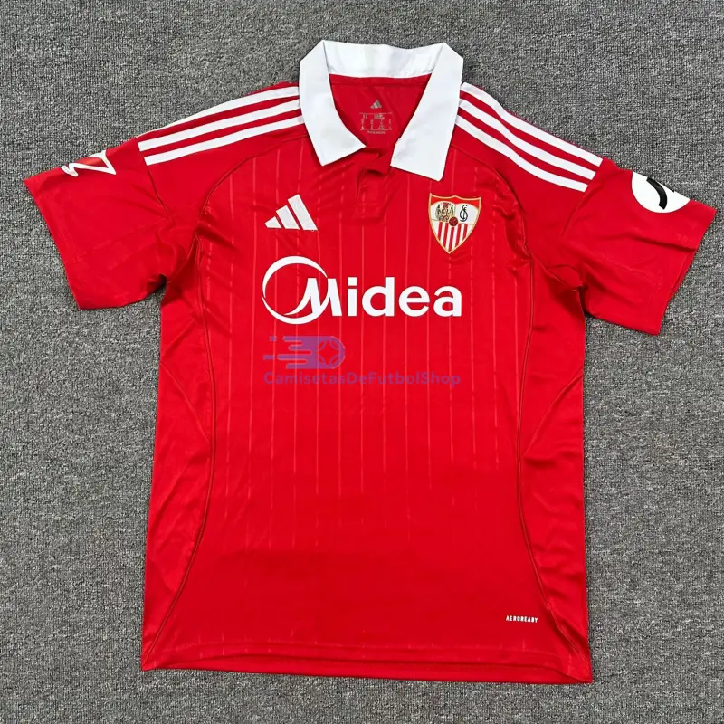 Camiseta Sevilla FC 2025/2026 2ª Equipación Rojo con Parche La Liga