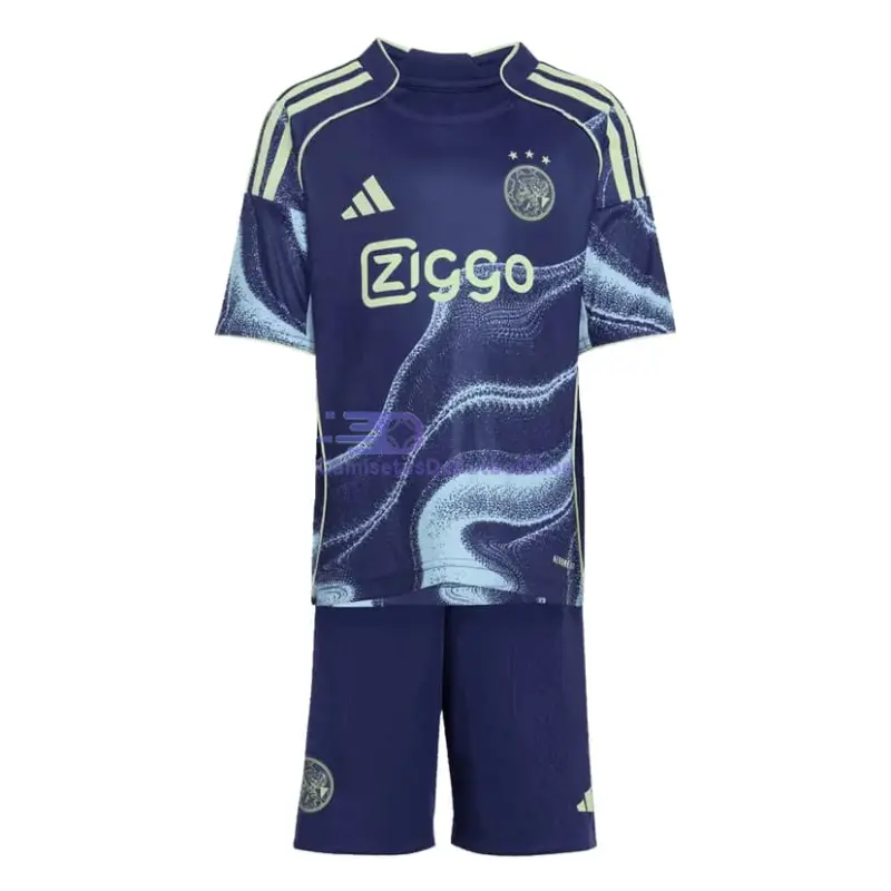 Camiseta Ajax 2025/2026 2ª Equipación Azul Niño Kit