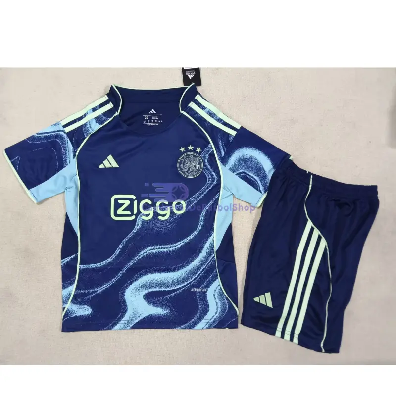 Camiseta Ajax 2025/2026 2ª Equipación Azul Niño Kit