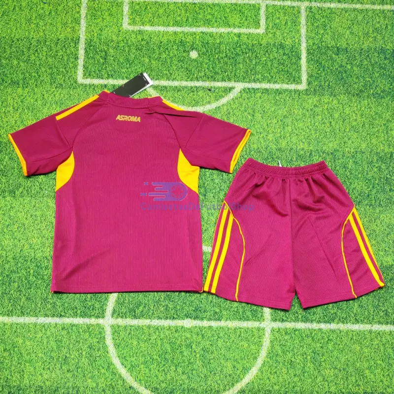 Camiseta AS Roma 2025/2026 1ª Equipación Rojo Oscuro Niño Kit