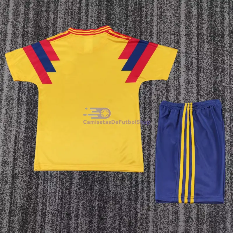 Camiseta Colombia 1990 1ª Equipación Retro Amarillo Niño Kit