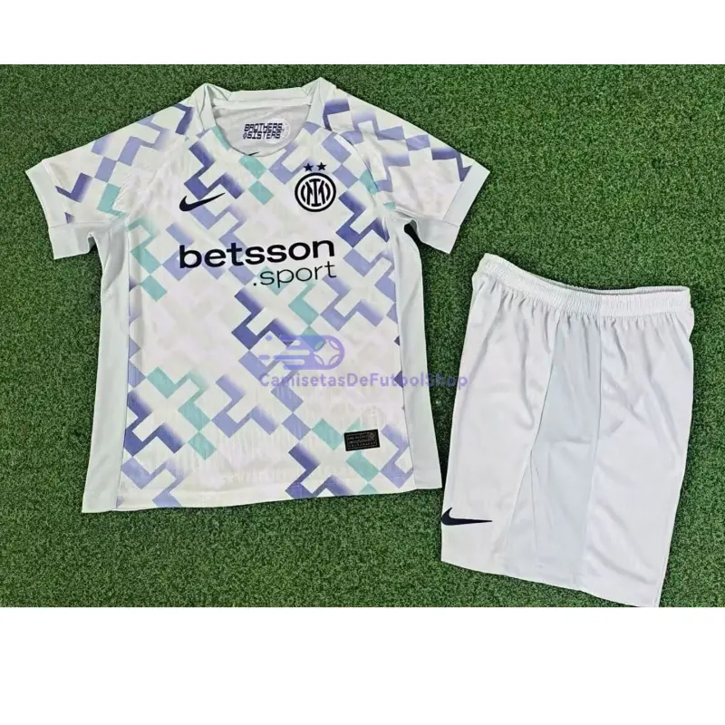 Camiseta Inter de Milan 2025/2026 2ª Equipación Blanco Niño Kit (EDICIÓN JUGADOR)