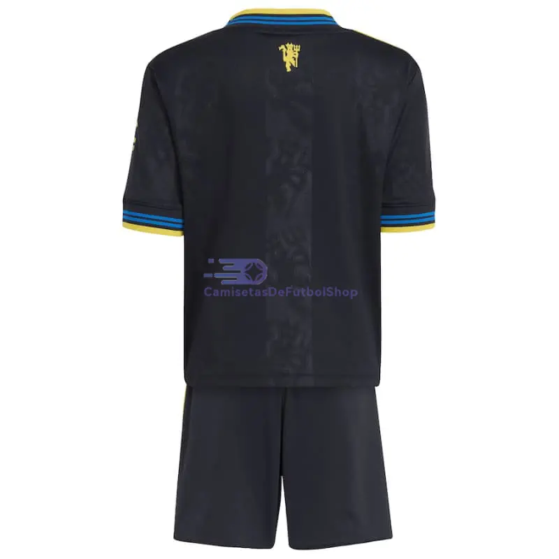 Camiseta Manchester United 2025/2026 3ª Equipación Negro Niño Kit