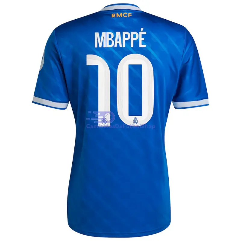 Camiseta MBAPPÉ 10 Real Madrid 2025/2026 3ª Equipación Azul con Parche HP