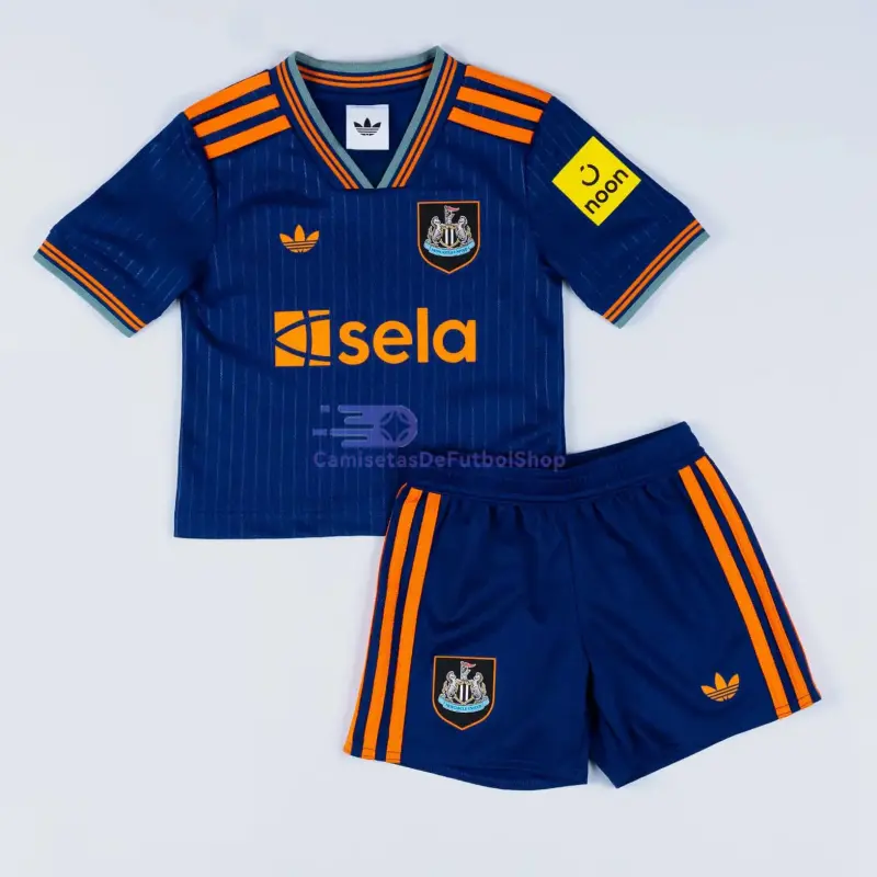 Camiseta Newcastle United 2025/2026 3ª Equipación Azul Niño Kit