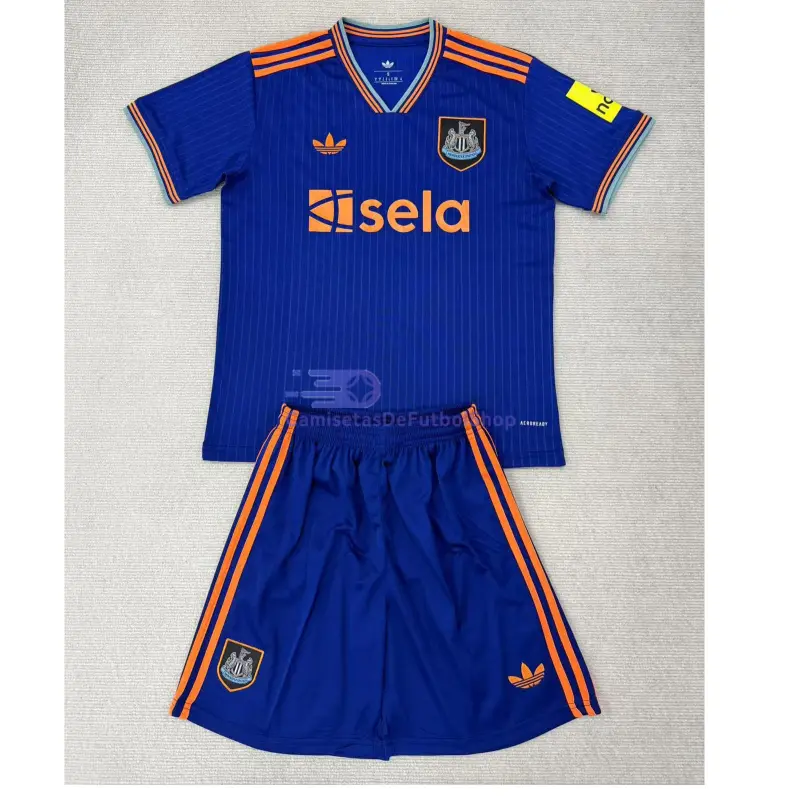 Camiseta Newcastle United 2025/2026 3ª Equipación Azul Niño Kit