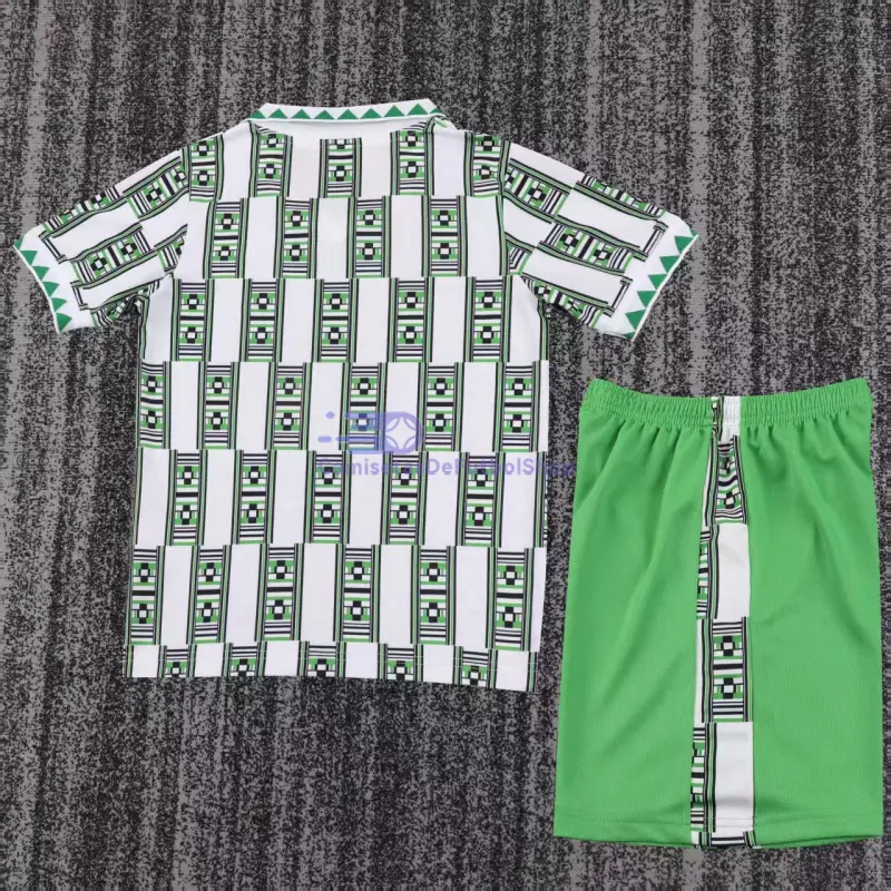 Camiseta Nigeria 1994 2ª Equipación Retro Verde/Blanco Niño Kit
