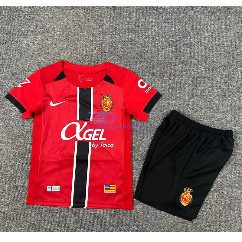 Camiseta RCD Mallorca 2025/2026 1ª Equipación Rojo Niño Kit con Parche La Liga
