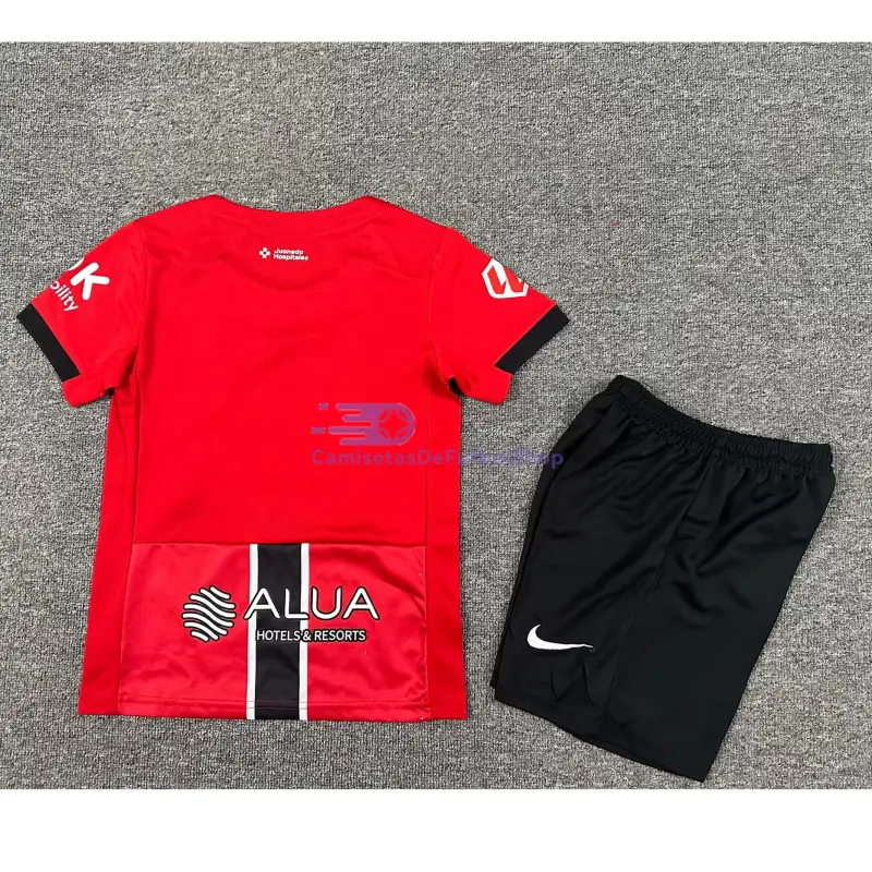 Camiseta RCD Mallorca 2025/2026 1ª Equipación Rojo Niño Kit con Parche La Liga