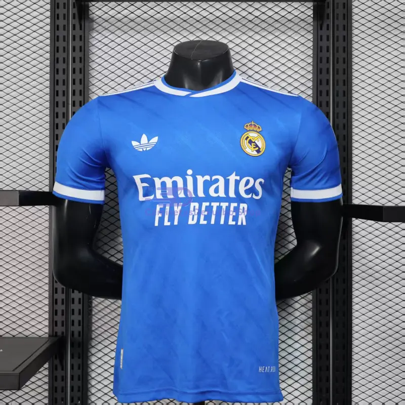 Camiseta Real Madrid 2025/2026 3ª Equipación Azul con Parche HP(EDICIÓN JUGADOR)